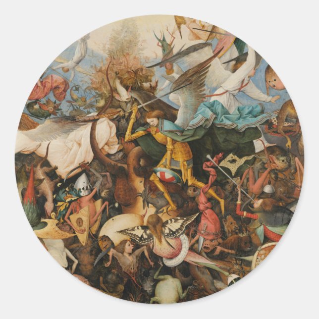 The Fall of the Rebel Angels - Pieter Bruegel 1562 Classic Round Sticker (Front)