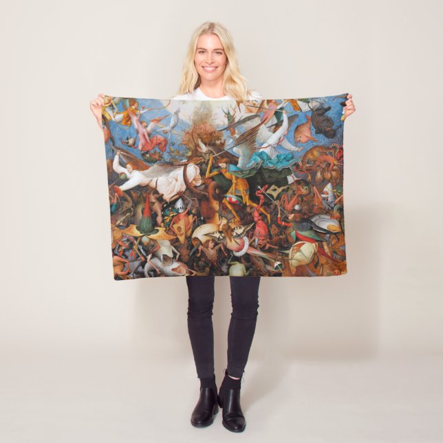 The Fall of the Rebel Angels, Pieter Bruegel Fleece Blanket (In Situ)