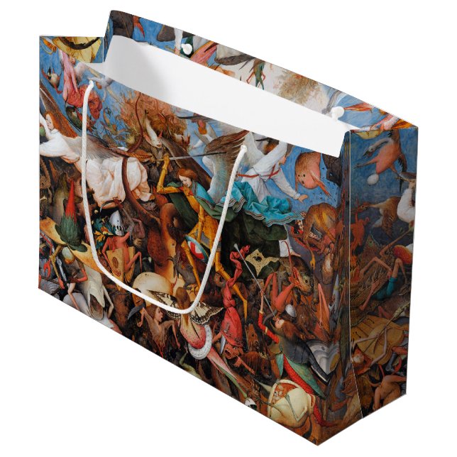 The Fall of the Rebel Angels, Pieter Bruegel Large Large Gift Bag (Front Angled)