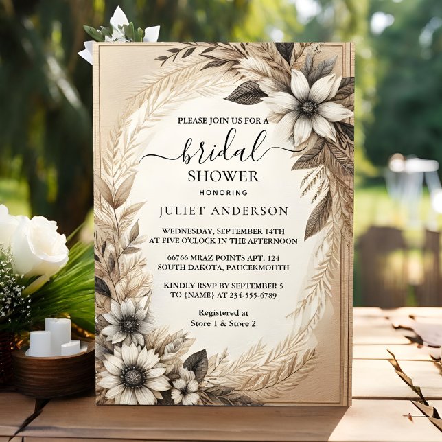 The Fall Wood Paperie Recycled Paper Bridal Shower Invitation (Creator Uploaded)