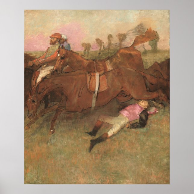 The Fallen Jockey - Edgar Degas Fine Art Poster (Front)