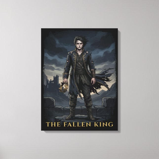The Fallen King Gothic Dark Fantasy Design Canvas Print (Front)