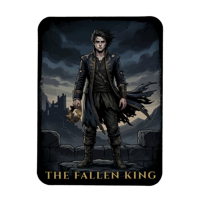 The Fallen King Gothic Dark Fantasy Design Magnet (Vertical)
