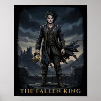 The Fallen King Gothic Dark Fantasy Design Poster