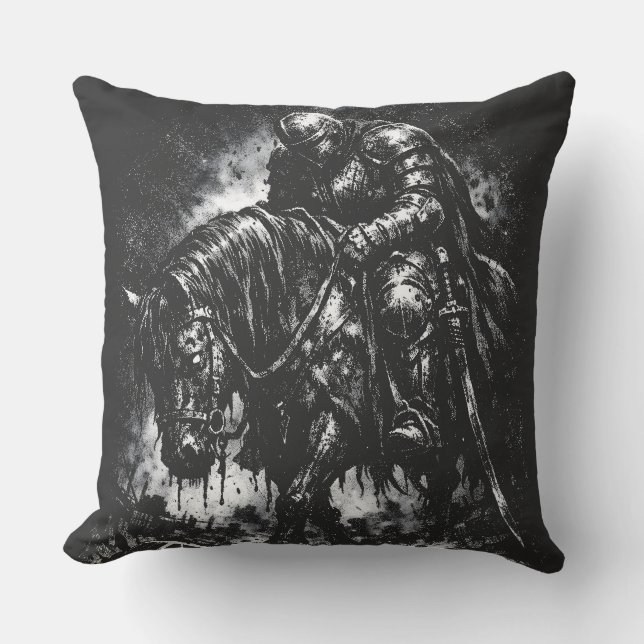 The Fallen Knight by BurnsInHell Cushion (Front)