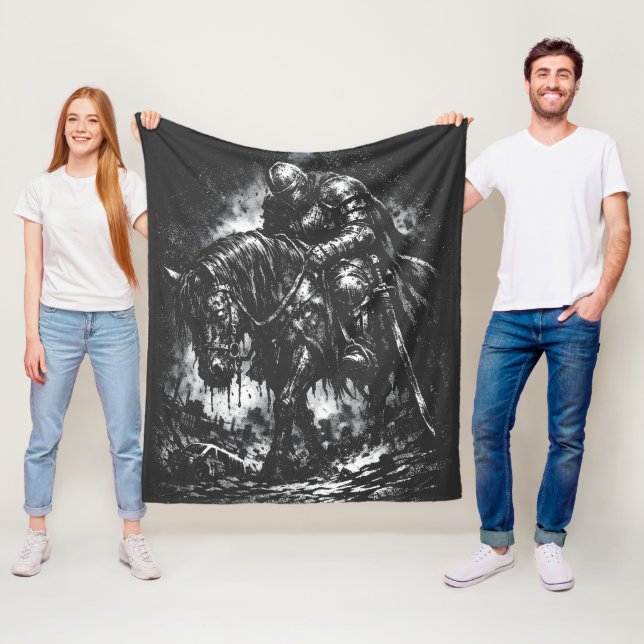 The Fallen Knight by BurnsInHell Fleece Blanket (In Situ)