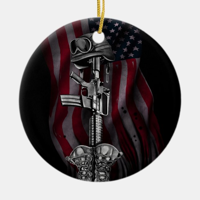 The Fallen Soldier Ceramic Tree Decoration (Front)