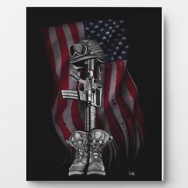 The Fallen Soldier - Your Custom Plaque - 8x10 Wit (Front)