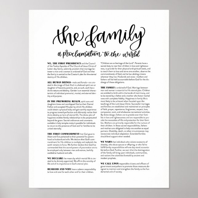 The Family: A Proclamation to the World Poster (Front)