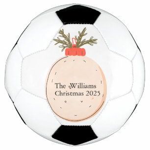 The Family Name Christmas 2025 Elegant Script Soccer Ball