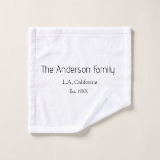 the family name est. year place city reunion summe wash cloth