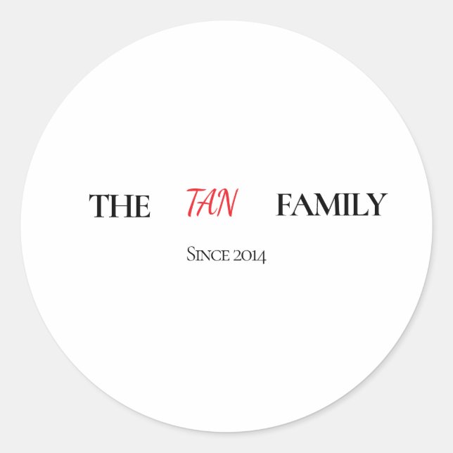 The Family Personalized Round Sticker (Front)