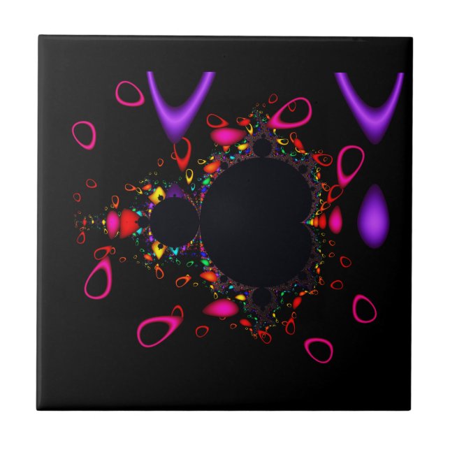 The Famous Full Mandelbrot Set Fractal Art  Tile (Front)