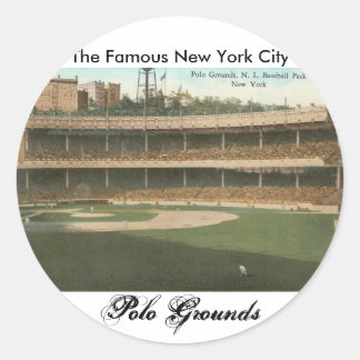 The Famous Polo Grounds Baseball Park, New York Classic Round Sticker