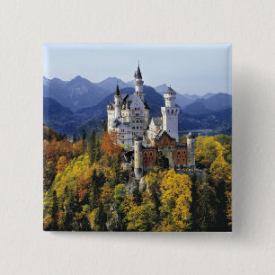 The fanciful Neuschwanstein is one of three 15 Cm Square Badge