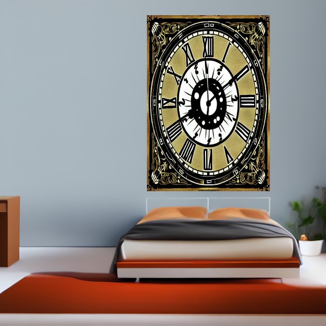 The fancy clock on the wall | AI Art  Poster (Creator Uploaded)