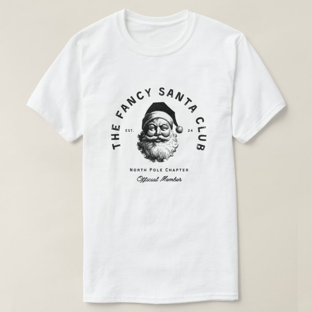 ‘The Fancy Santa Club’ - Christmas Art Print  T-Shirt (Design Front)