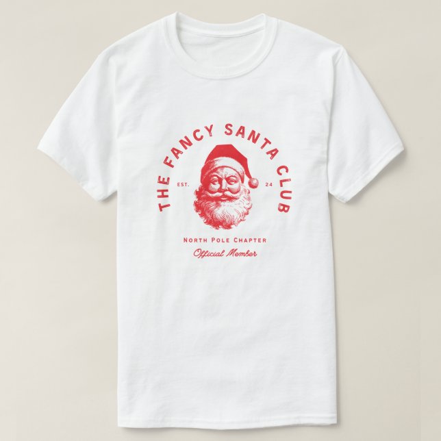 ‘The Fancy Santa Club’ - Christmas Art Print  T-Shirt (Design Front)