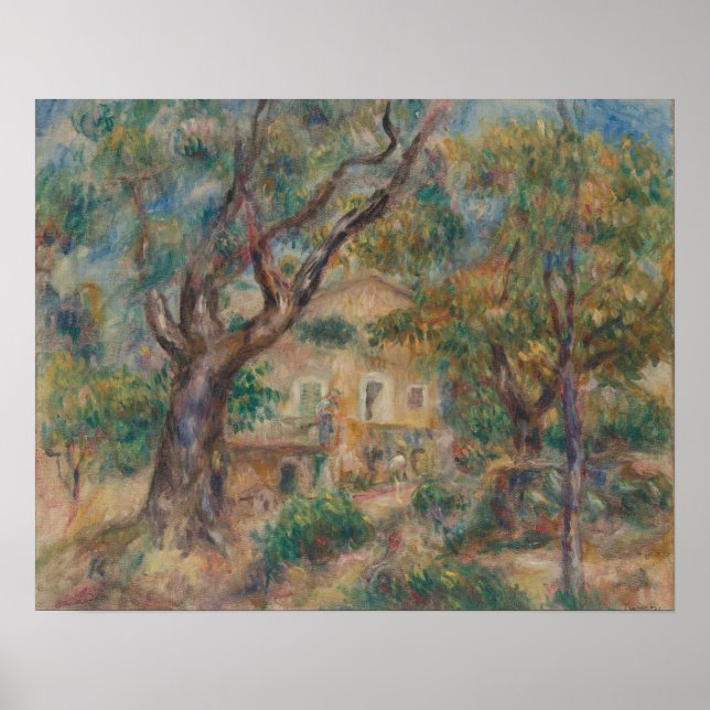 The Farm at Les Collettes, Cagnes Auguste Renoir Poster (Front)