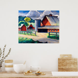 The Farm Kenjiro Nomura 1934 Rustic Art Poster