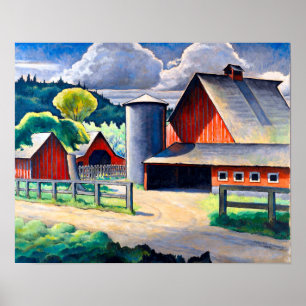 The Farm Kenjiro Nomura 1934 Rustic Art  Poster