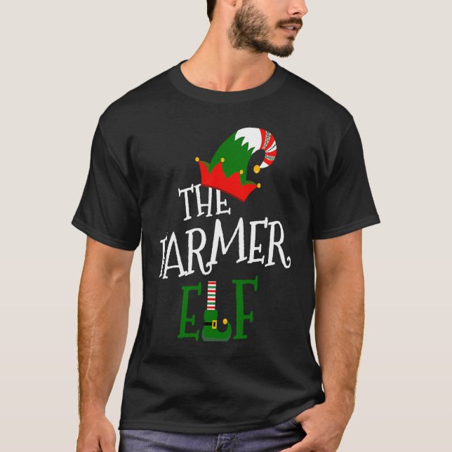 The Farmer Elf Family Matching Group  Christmas Co T-Shirt (Front)
