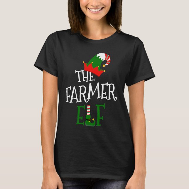The Farmer Elf Family Matching Group  Christmas Co T-Shirt (Front)