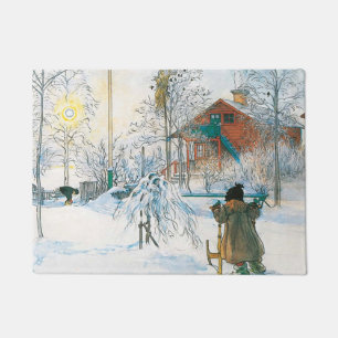 The Farmhouse And Washhouse By Carl Larsson Doormat
