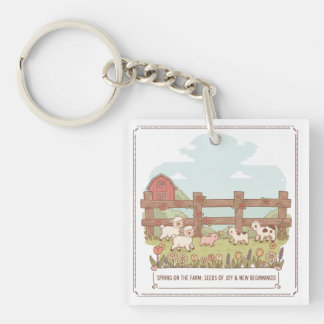 the farms animals  key ring