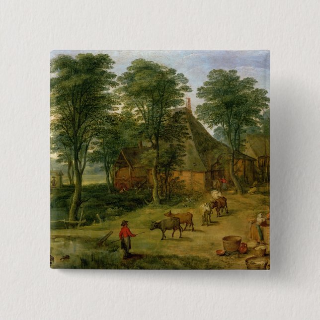 The Farmyard 15 Cm Square Badge (Front)