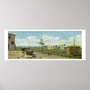 The Farmyard (oil on canvas) Poster