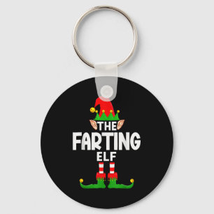 The Farting Elf Family Christmas Pajama Party  Key Ring