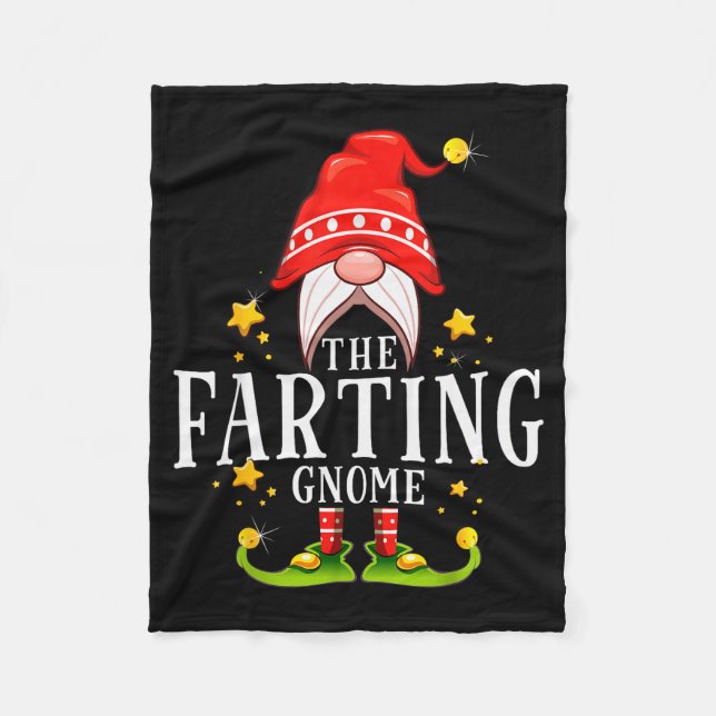 The Farting Gnome Christmas Matching  Fleece Blanket (Front)