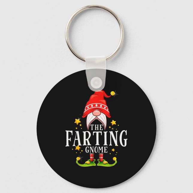 The Farting Gnome Christmas Matching  Key Ring (Front)