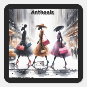 The Fashion Ants Of New York City Funny Square Sticker
