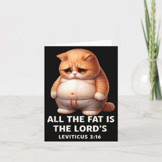 The Fat is The Lords Leviticus 3_16 Vintage Cat Card