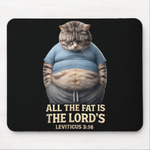 The Fat is The Lords Leviticus 3_16 Vintage Cat Mouse Pad