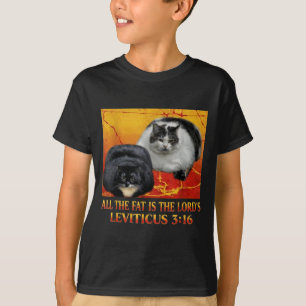 The Fat is The Lords Leviticus 3_16 Vintage Cat T-Shirt