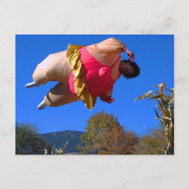 The Fat Lady Bounces Postcard (Front)