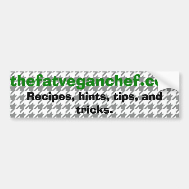 The fat vegan chef bumper sticker (Front)