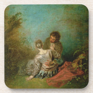 The Faux Pas, c.1717 (oil on canvas) Coaster