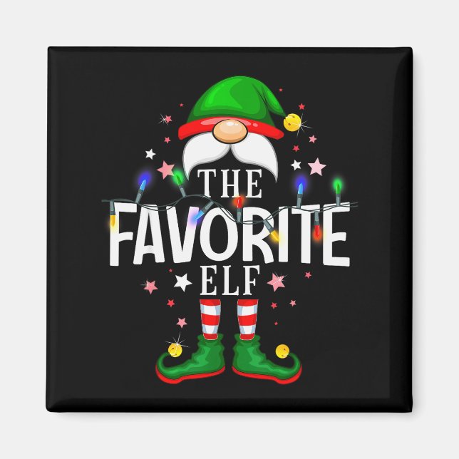 The Favorite Elf Christmas Family Pajama Party  Magnet (Front)