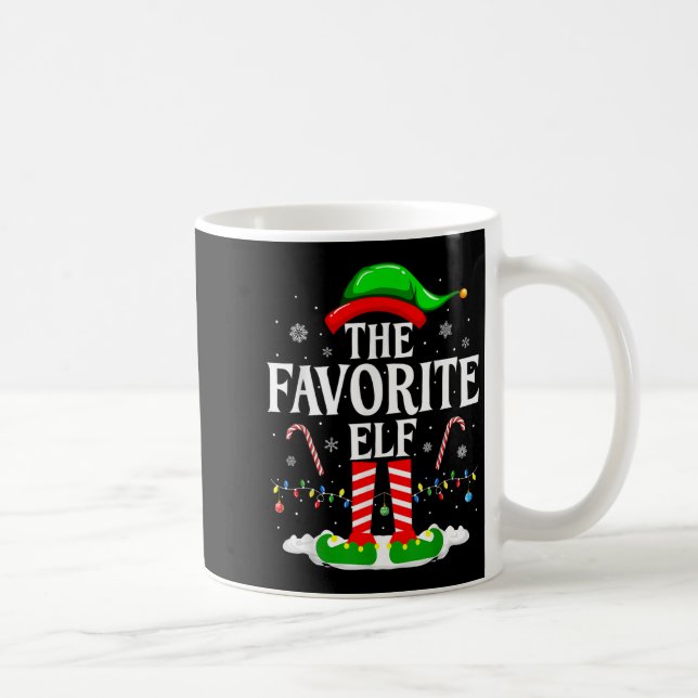 The Favorite Elf Funny Xmas Matching Family Christ Coffee Mug (Right)