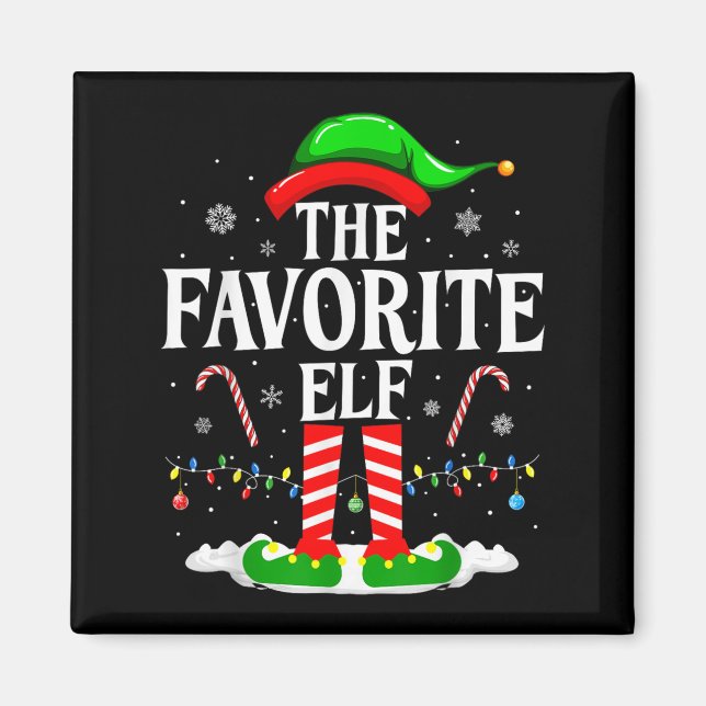 The Favorite Elf Funny Xmas Matching Family Christ Magnet (Front)