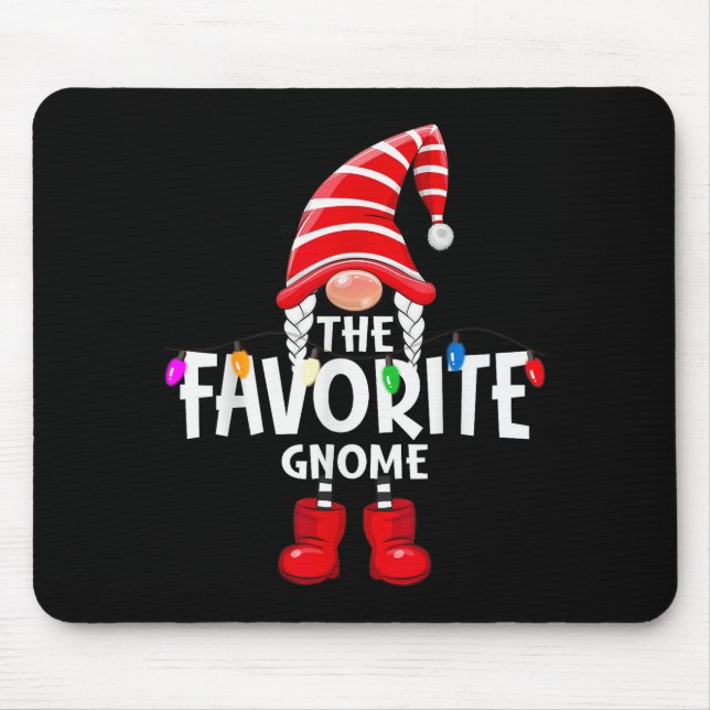 The Favorite Gnome Christmas Matching Pajama  Mouse Pad (Front)
