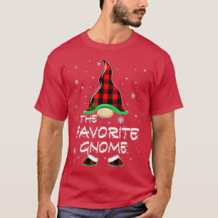 The Favourite Gnome Buffalo Plaid Matching Family T-Shirt