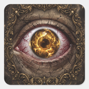 The Fear of Eyes Gothic Horror Eye Dark Halloween Square Sticker