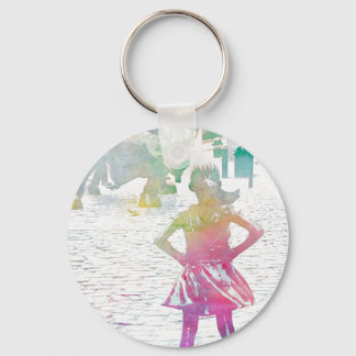 The Fearless Girl (Watercolor) Key Ring