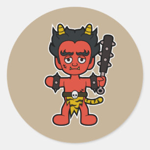 The Fearsome Oni- Japanese Yokai Monster Classic Round Sticker