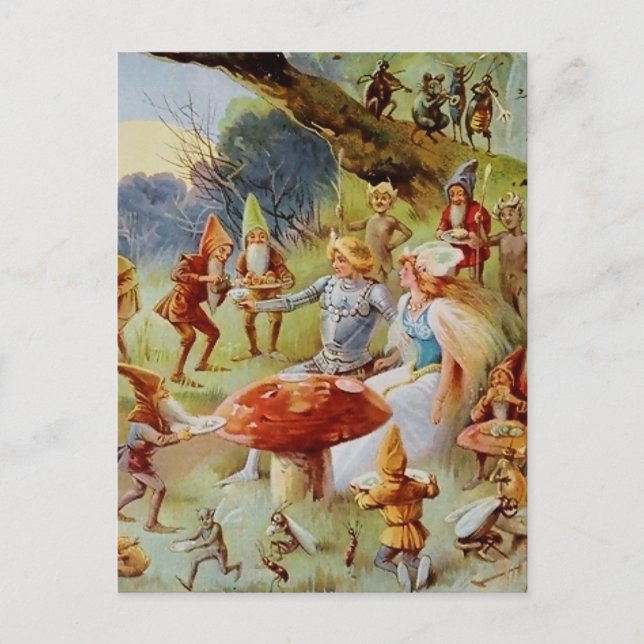 “The Feast” Fairy Art By E S Hardy Postcard (Front)